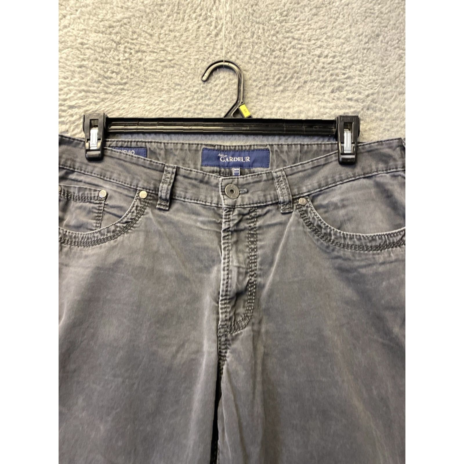 Vintage Atelier Gardeur Navio Pants Men’s 36x34 Gray Regular Straight /0386 Size US 36 / EU 52 - 2 Thumbnail