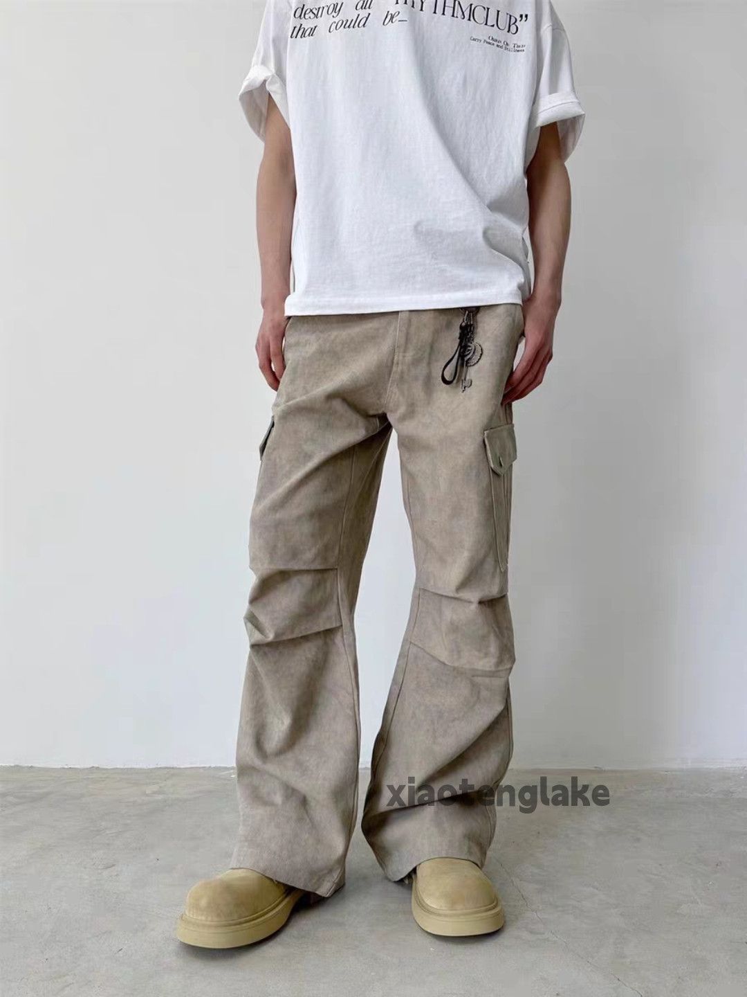 Designer × Japanese Brand × Vintage washed faded cleanfit yuppie bootcut pattern cargo pants Size US 30 / EU 46 - 4 Thumbnail