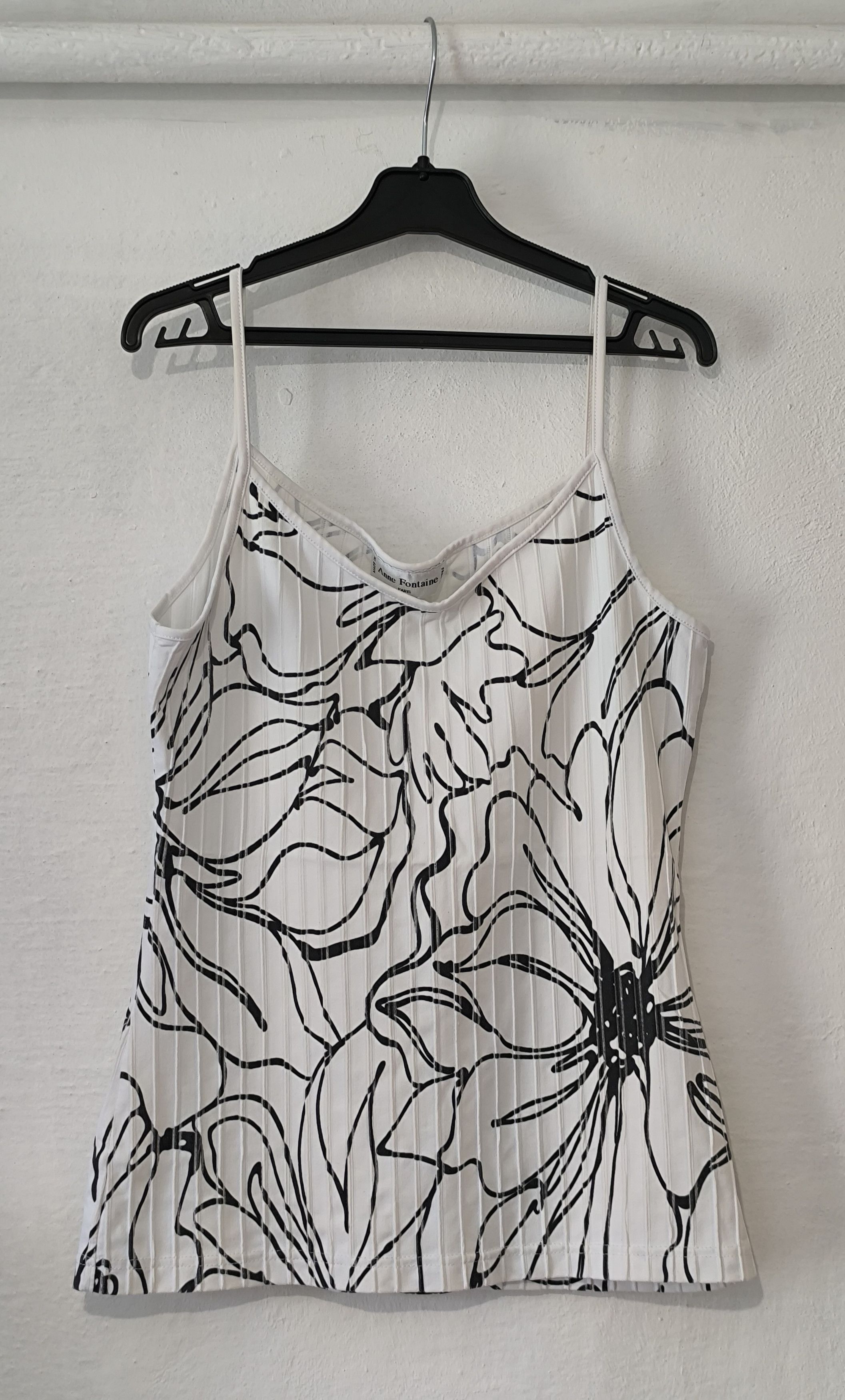 ANNE FONTAINE Anne Fontaine Paris White Black Floral Camisole Top – Size 3 Size S / US 4 / IT 40 - 15 Thumbnail