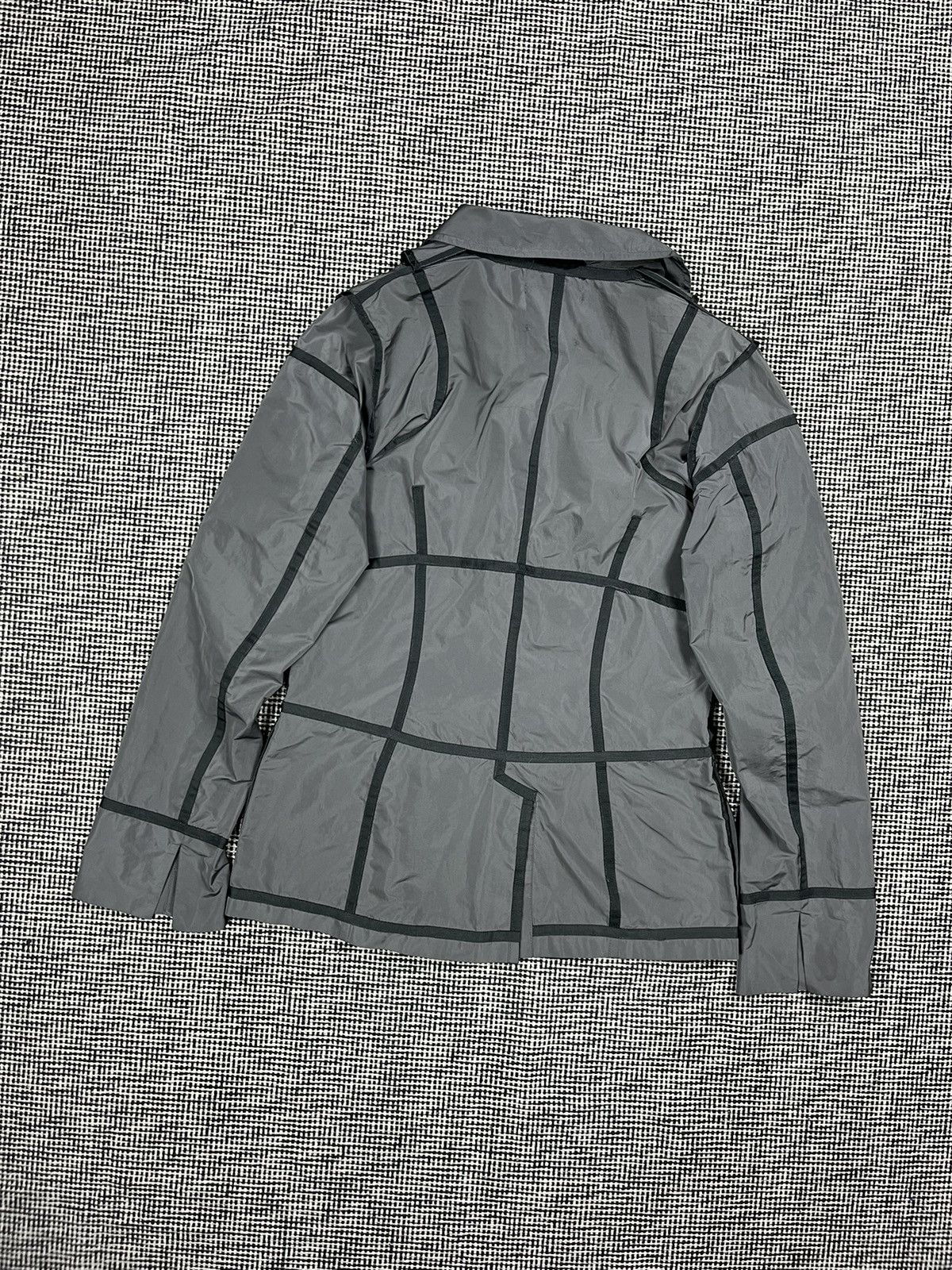 Designer Uli Schneider nylon blazer jacket Avant garde stripes Size M / US 6-8 / IT 42-44 - 3 Thumbnail