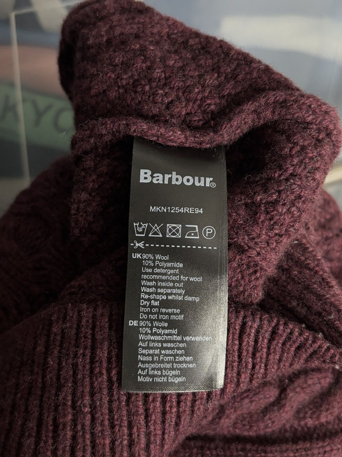 Barbour Vintage Barbour Wool Cable Knitted Burgundy Sweater Size US S / EU 44-46 / 1 - 9 Thumbnail
