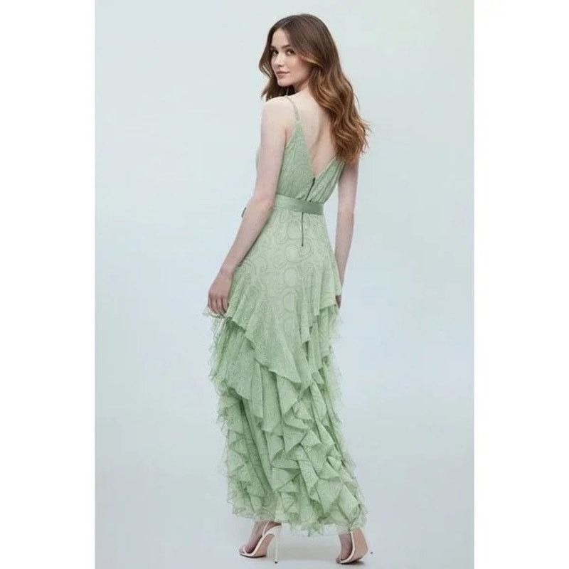 Alice + Olivia Alice + Olivia Emelia Eyelet Ruffle Maxi Dress green Size 0 Size XS / US 0-2 / IT 36-38 - 5 Thumbnail