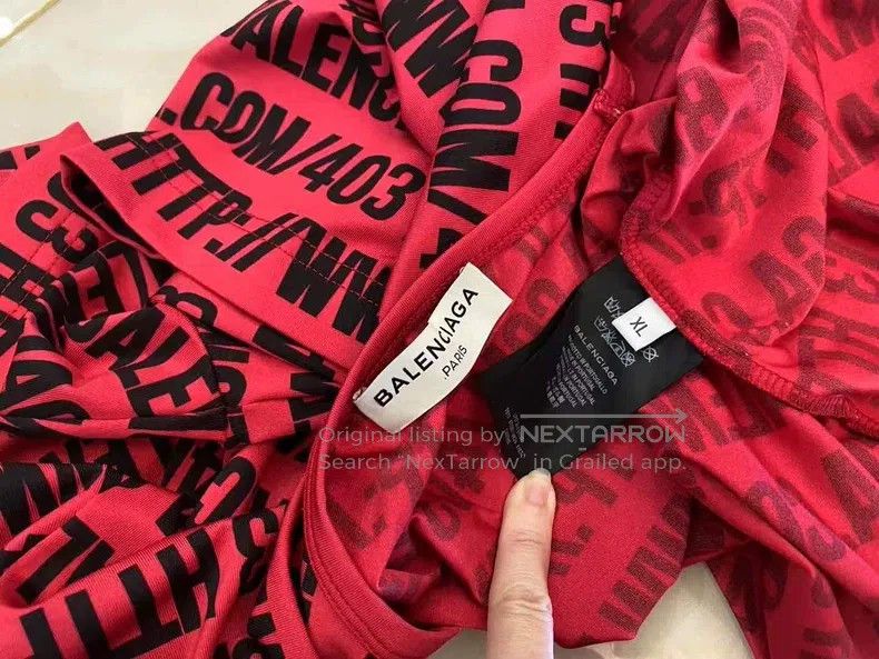 Balenciaga Balenciaga Red T-Shirt Size US XL / EU 56 / 4 - 7 Thumbnail