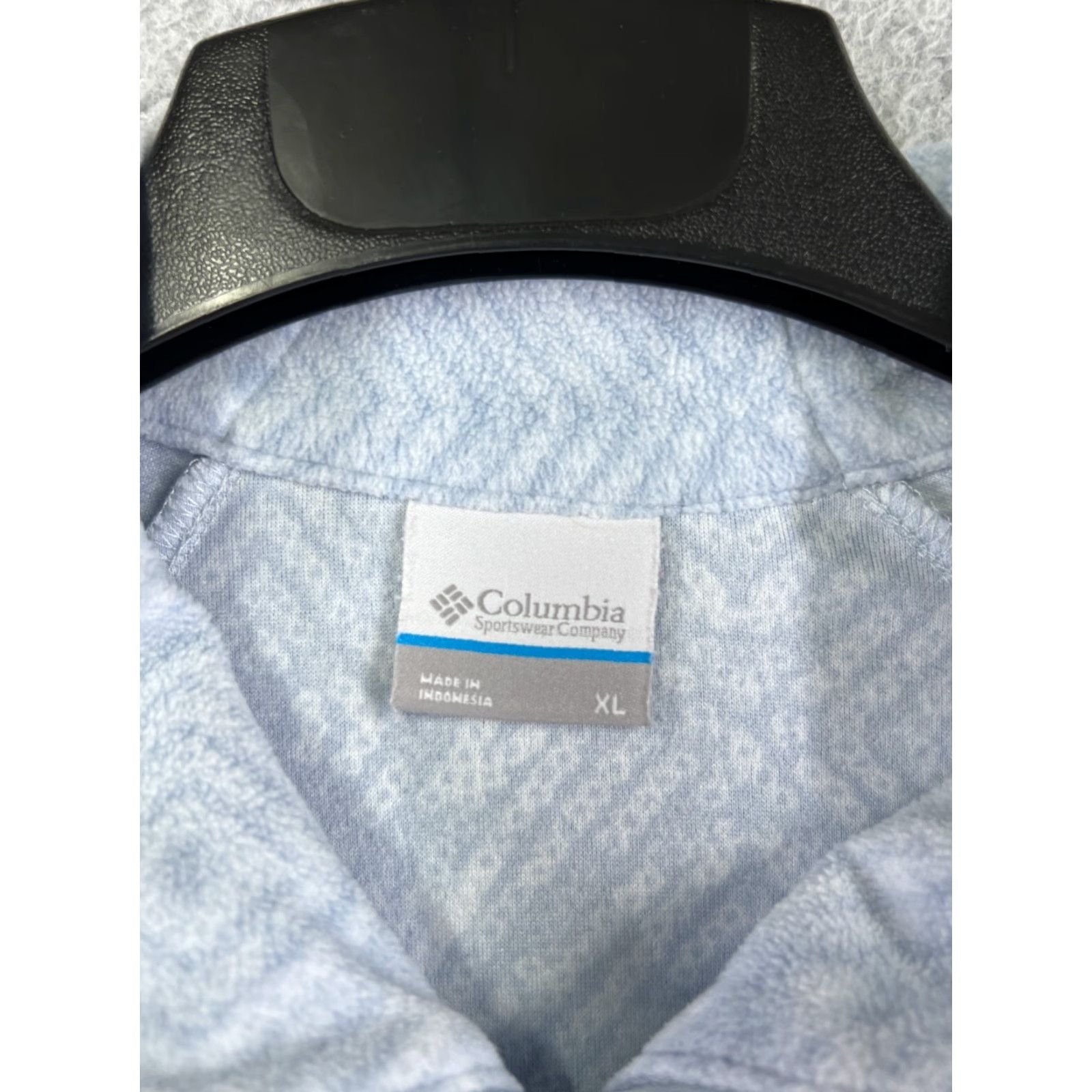 Vintage Columbia Pullover Sweater Women XL Blue Diamond Pattern Fleece Zip Mock Neck All Seasons Outdoor Jacket Modern Fit Size XL / US 12-14 / IT 48-50 - 6 Thumbnail