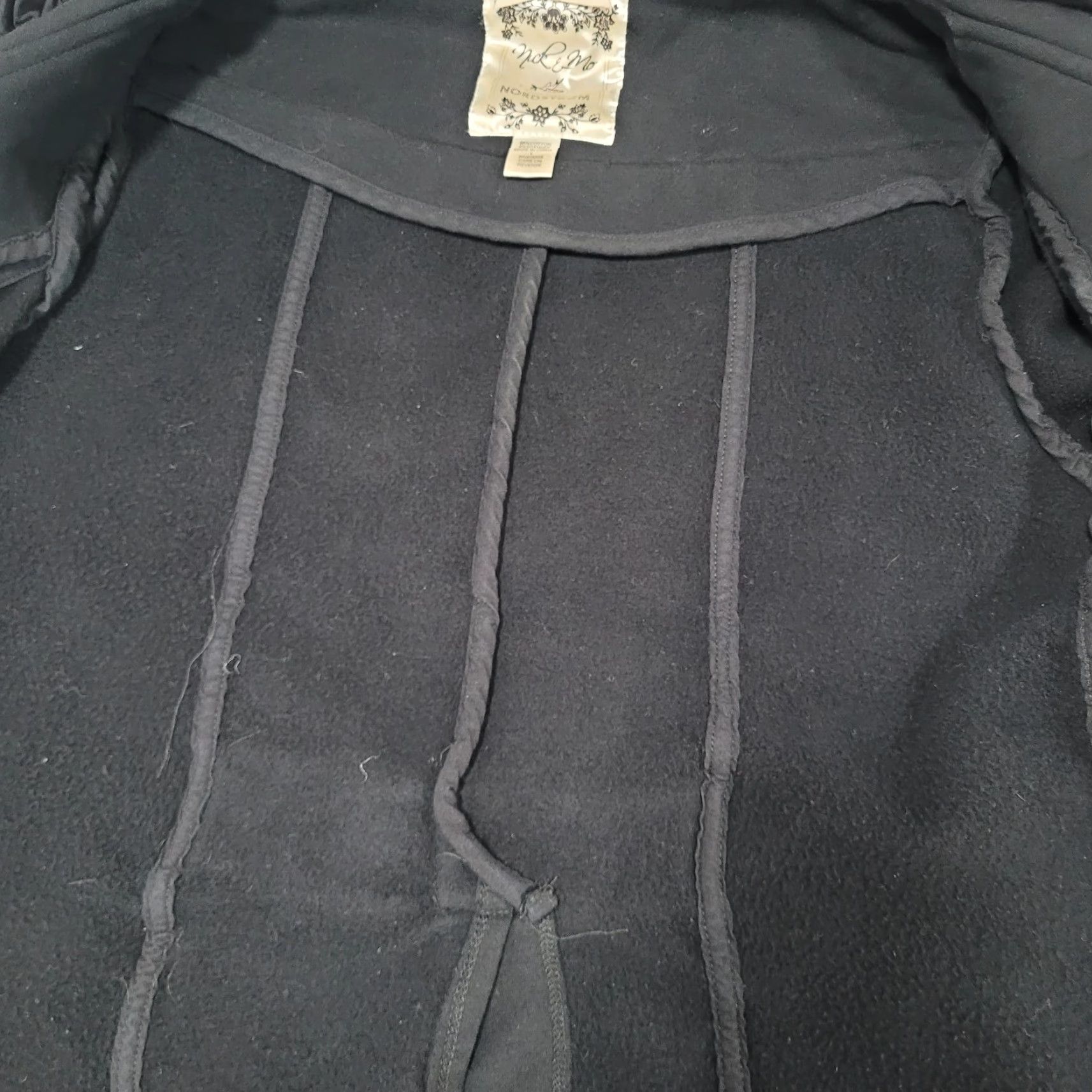 Nordstrom Nick & Mo Nordstrom Black Buttoned Ruffle 3/4 Sleeve Stretch Jacket Large L Size L / US 10 / IT 46 - 4 Thumbnail
