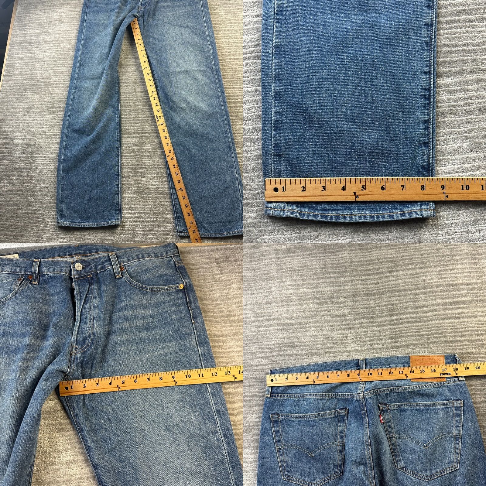 Levi's Levi's 501 Jeans Mens 36x32 Blue Denim Straight Regular Vintage No 90s Theme Size US 36 / EU 52 - 9 Thumbnail