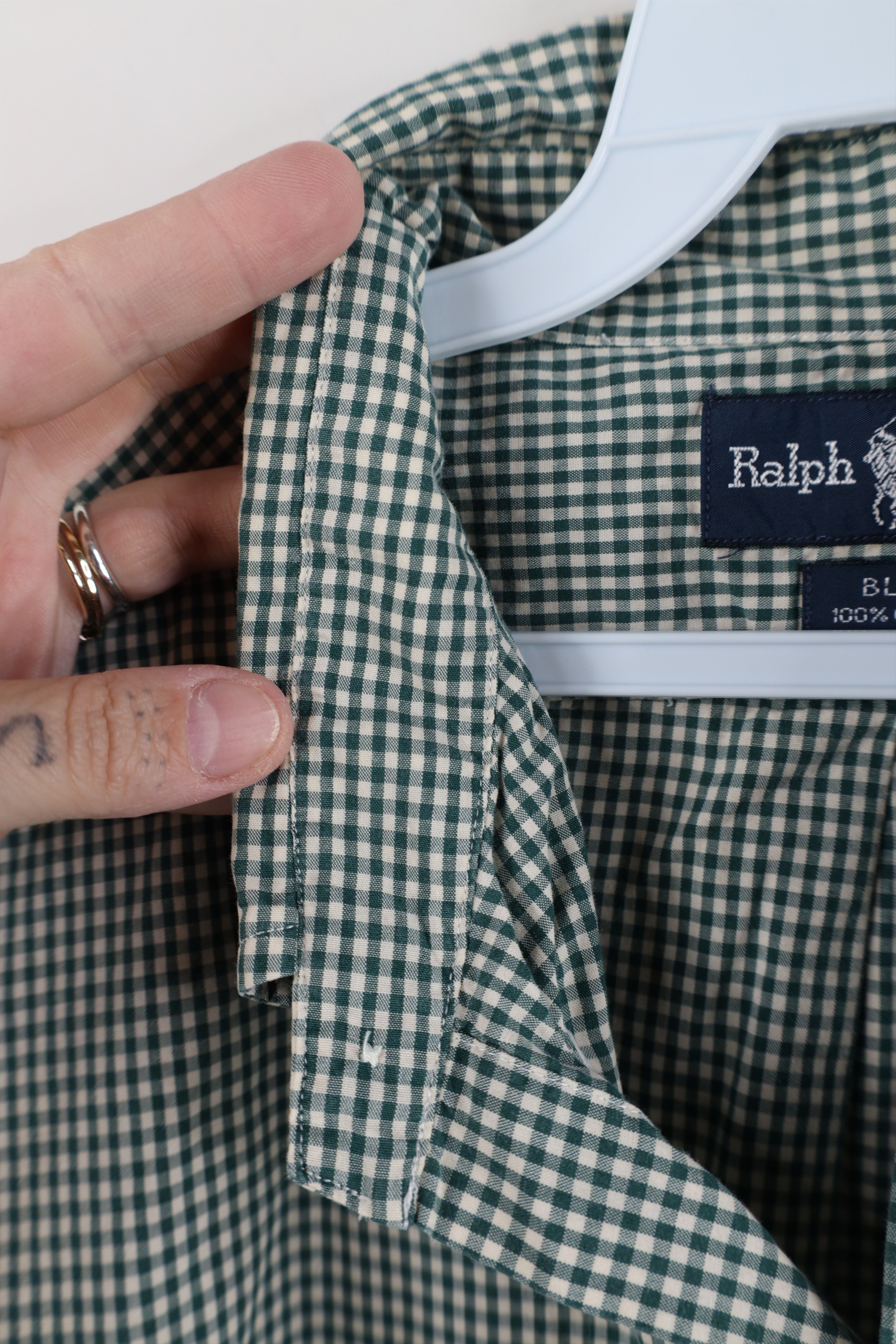 Ralph Lauren Vintage 90s Ralph Lauren Gingham Button Down Shirt Green Size US XL / EU 56 / 4 - 7 Thumbnail