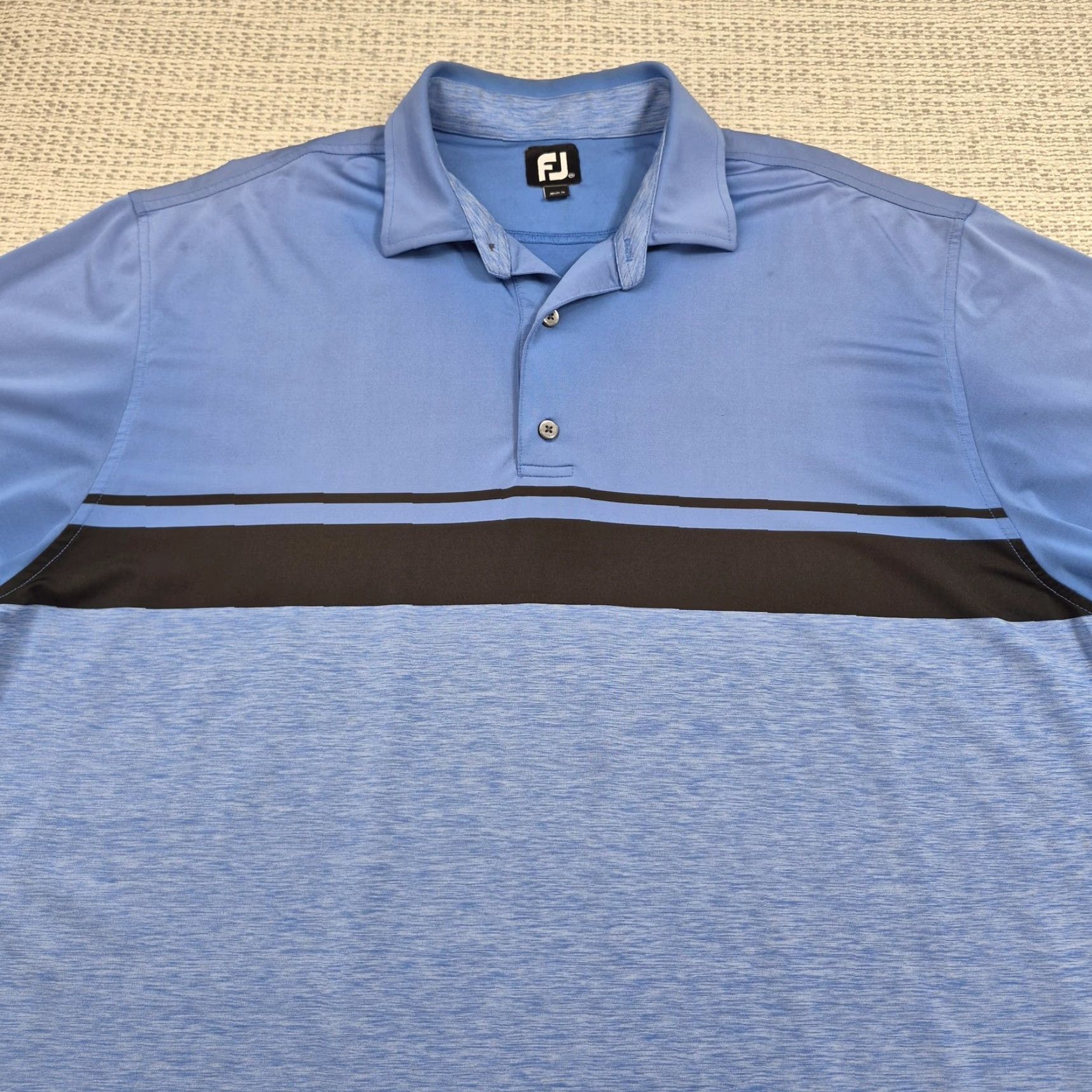 Footjoy FootJoy Polo Golf Shirt Mens 2XL Blue Stripe Performance Stretch Short Sleeve Polo Shirt Men Blue Stripe 2XL Size US XXL / EU 58 / 5 - 4 Thumbnail