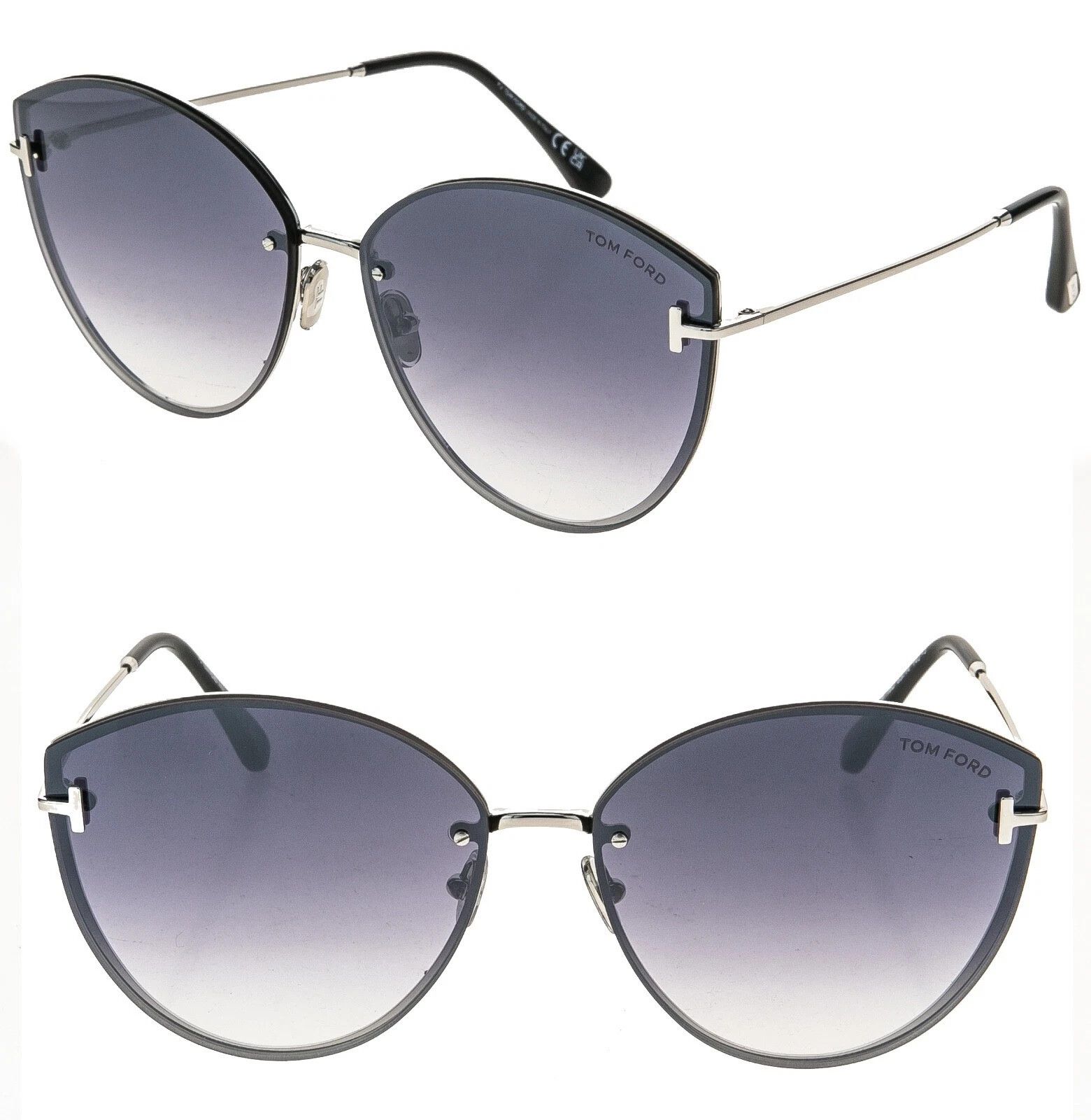 Tom Ford TOM FORD EVANGELINE TF1106 16C Silver Sunglass 1106 FT1106 Size ONE SIZE - 1 Thumbnail