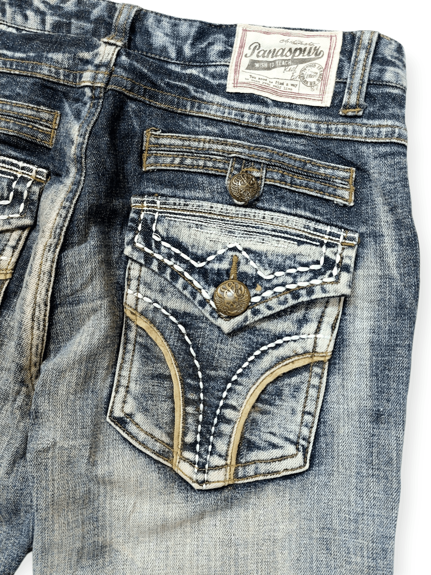 Vintage Vintage Panaspur Y2K Aesthetic Wash Straight Leg Denim Jeans Size US 30 / EU 46 - 12 Thumbnail