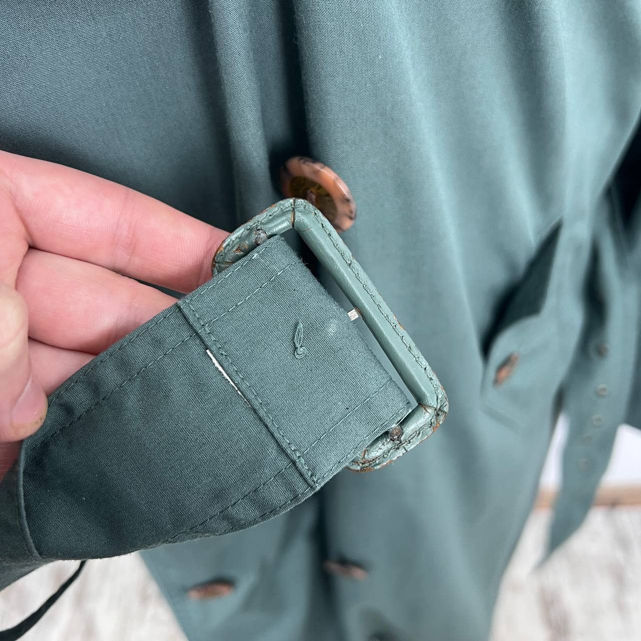 Yves Saint Laurent Vintage Yves Saint Laurent Green Doubl Breasted Trench Size US M / EU 48-50 / 2 - 10 Thumbnail