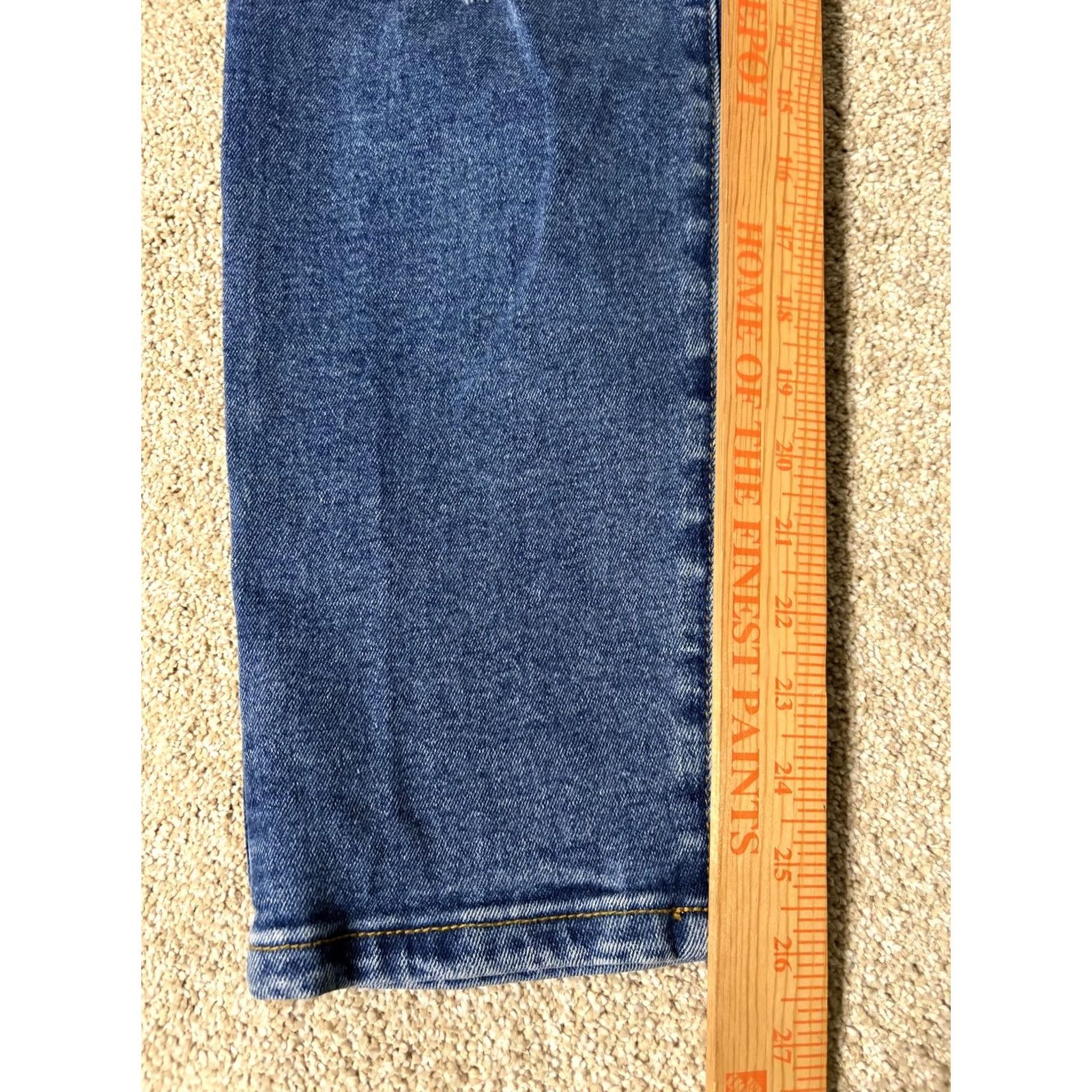 Denime American Bazi Jeans 11 Blue Juniors Distressed Relaxed Straight Denim 28x27 Size 32" / US 10 / IT 46 - 2 Thumbnail