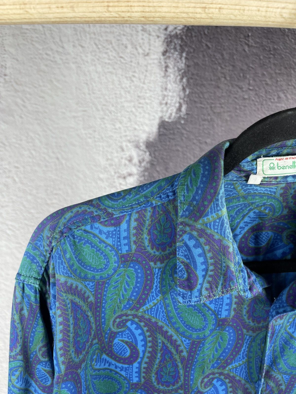 Benetton Benetton vintage 80s 90s paisley pattern made in Italy shirt Size US M / EU 48-50 / 2 - 11 Thumbnail