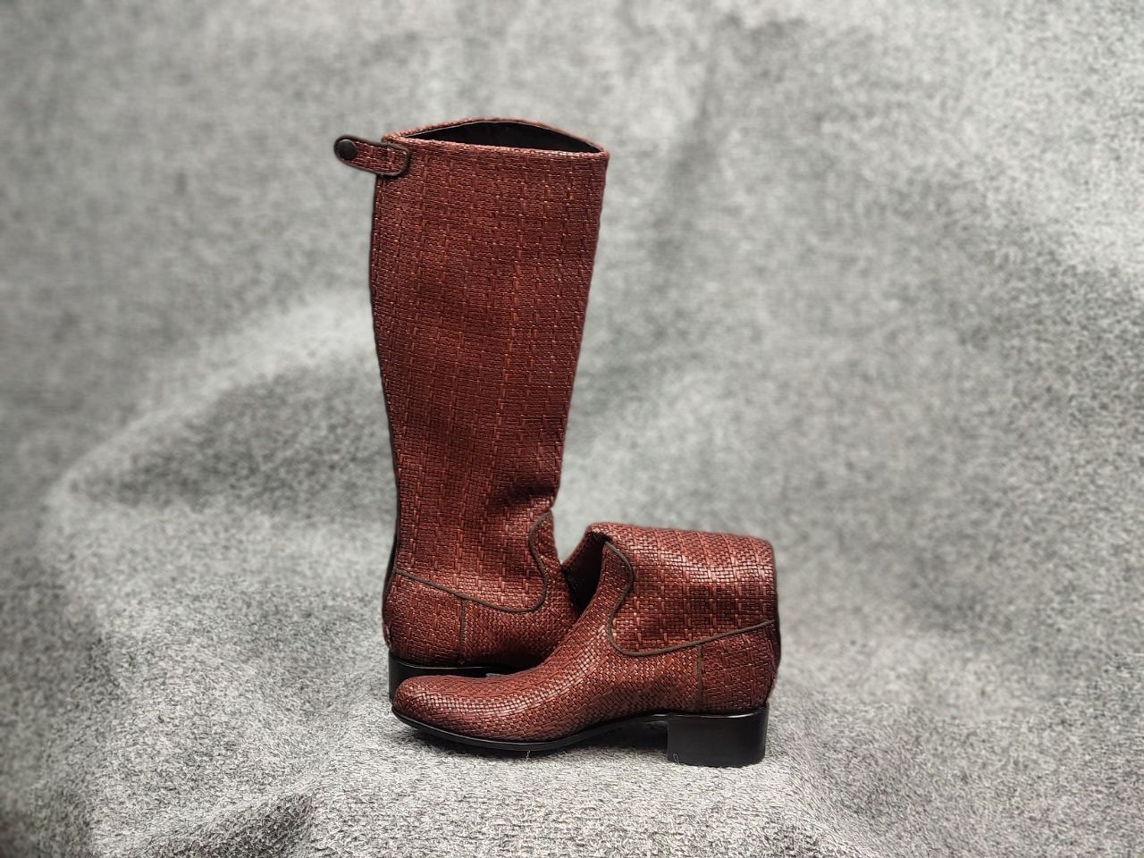 RoccoP Rocco P. Braided leather High Round Toe Riding Tall Boots Size US 6.5 / IT 36.5 - 18 Thumbnail