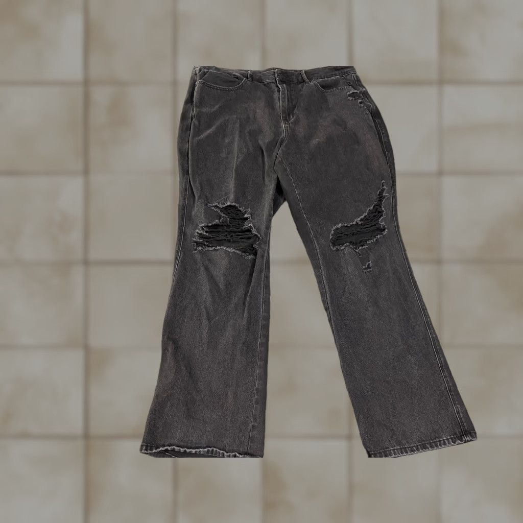 Denime Judy Blue jeans Womens 22W Black Distressed Skinny Stretch Denim Slim Pockets 5-Pocket Design High Rise 32 In Inseam Jeans Size 40" / US 18 - 1 Thumbnail