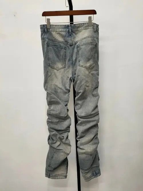 Japanese Brand Designer form-fitting holey pleated jeans trousers y2k 90’s Size US 30 / EU 46 - 4 Thumbnail