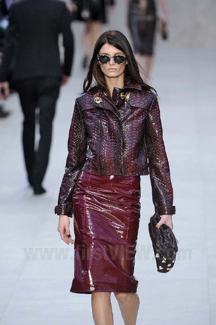 Burberry Prorsum F/W 2013 RUNWAY PYTHON EMBOSSED GOATSKIN LEATHER JACKET Size XS / US 0-2 / IT 36-38 - 4 Thumbnail