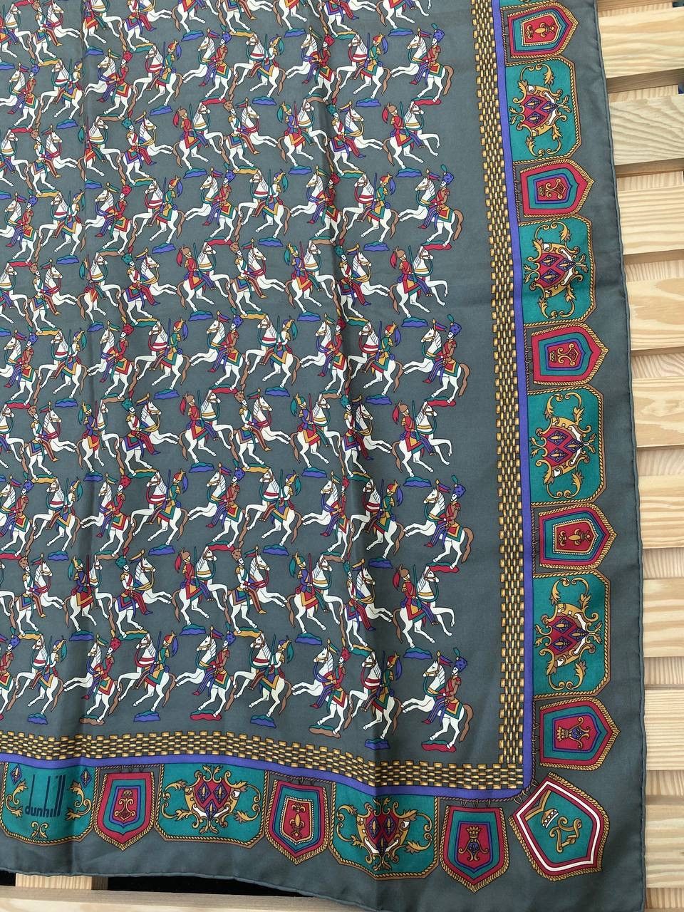 Alfred Dunhill Vintage Dunhill Silk Scarf Polo Horse Design Rare Size ONE SIZE - 3 Thumbnail