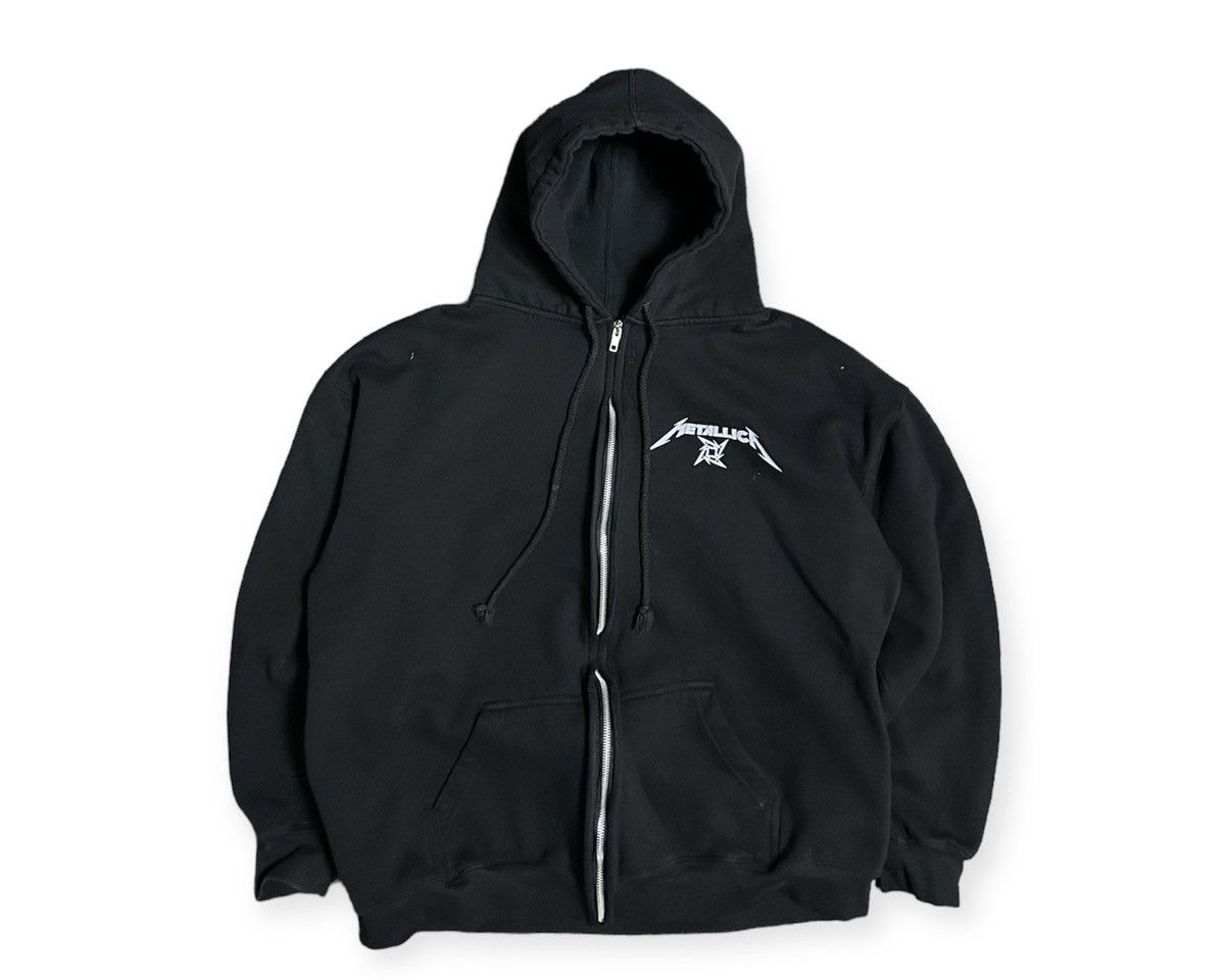 image of Band Tees x Metallica 2000S Metallica Master Of Puppets Zip Up Hoodie in Black, Men's (Size XL)