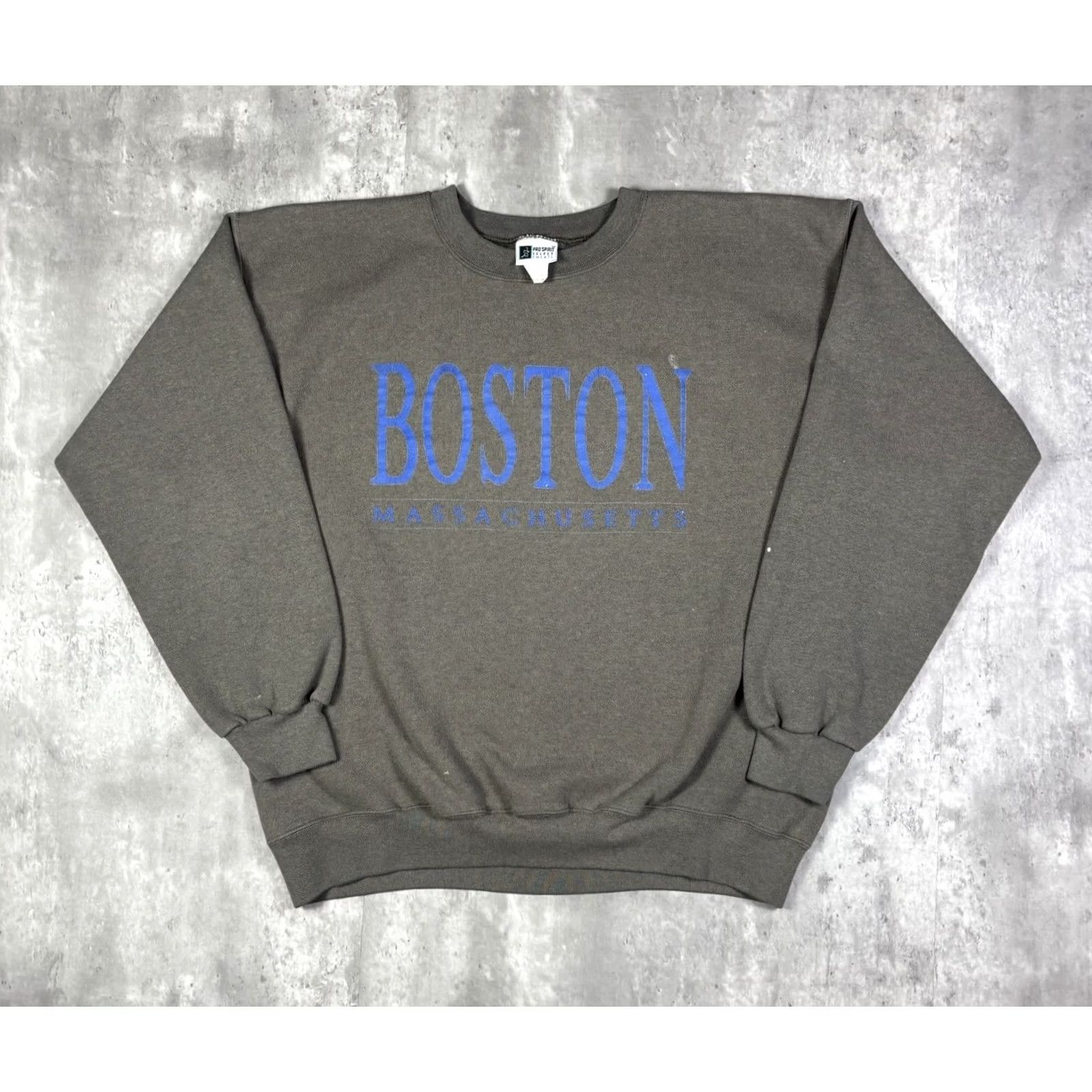 Vintage VINTAGE Boston Massachusetts Gray Pullover Sweatshirt Mens XL 90s City USA Graphic Print Heavyweight Cotton Blend Fleece Logo Purveyor Unbranded Size US XL / EU 56 / 4 - 2 Thumbnail