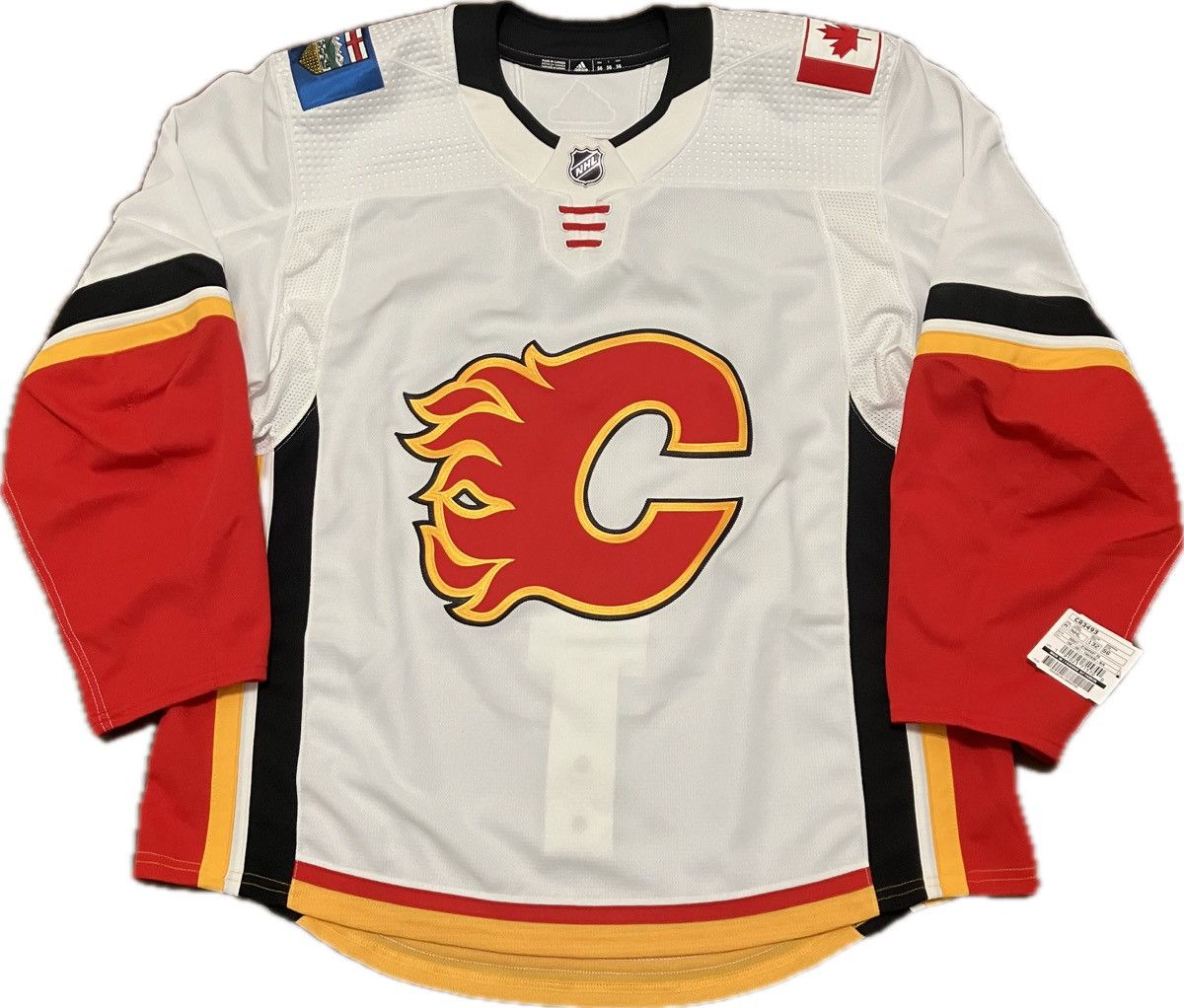 image of NWT Calgary Flames Mic Adidas Nhl Hockey Jersey Size 56, Men's