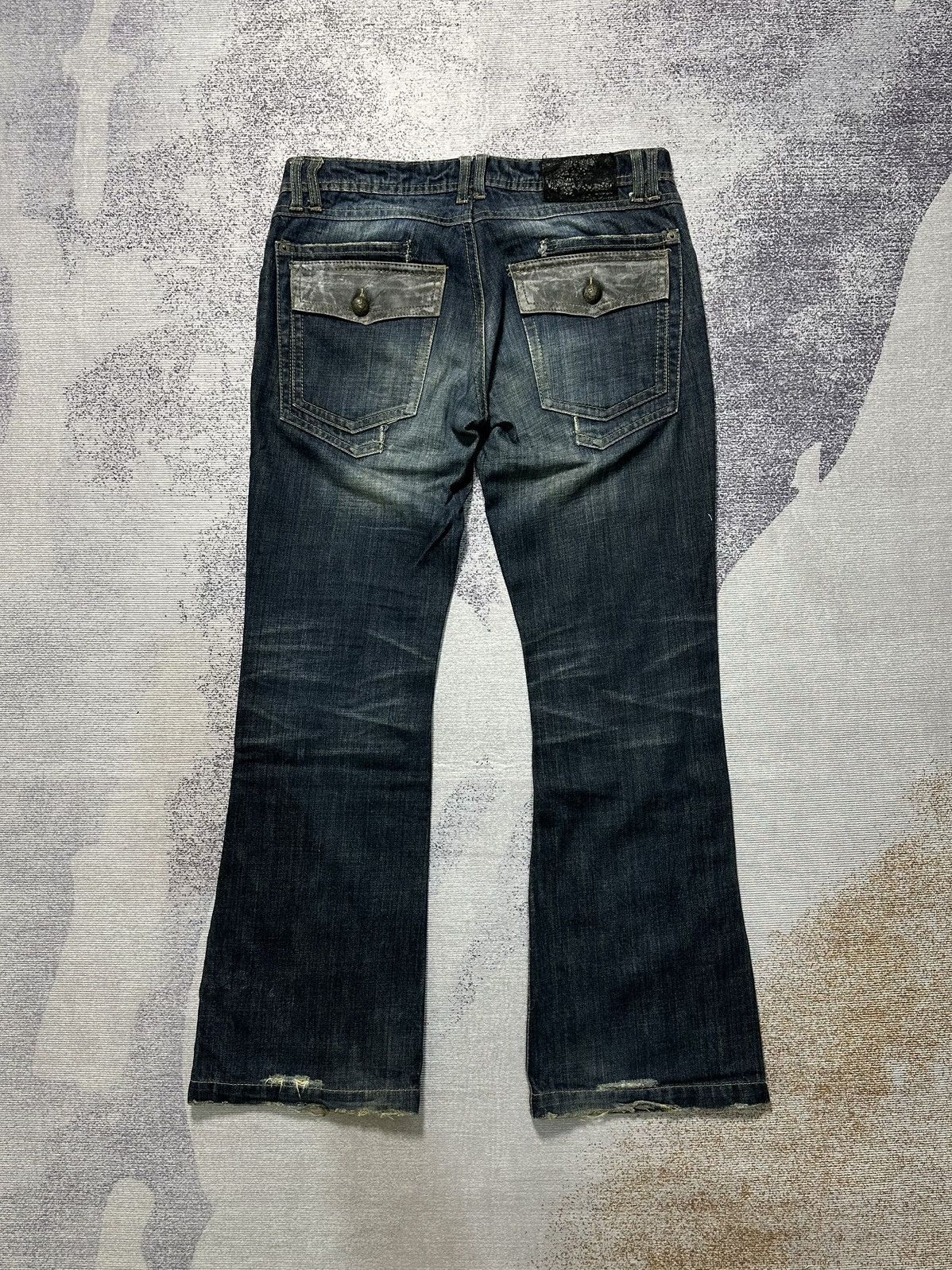 GOSTAR DE FUGA 2000s Flare Fuga Black Stone Washed Denim Jeans Size US 36 / EU 52 - 2 Thumbnail