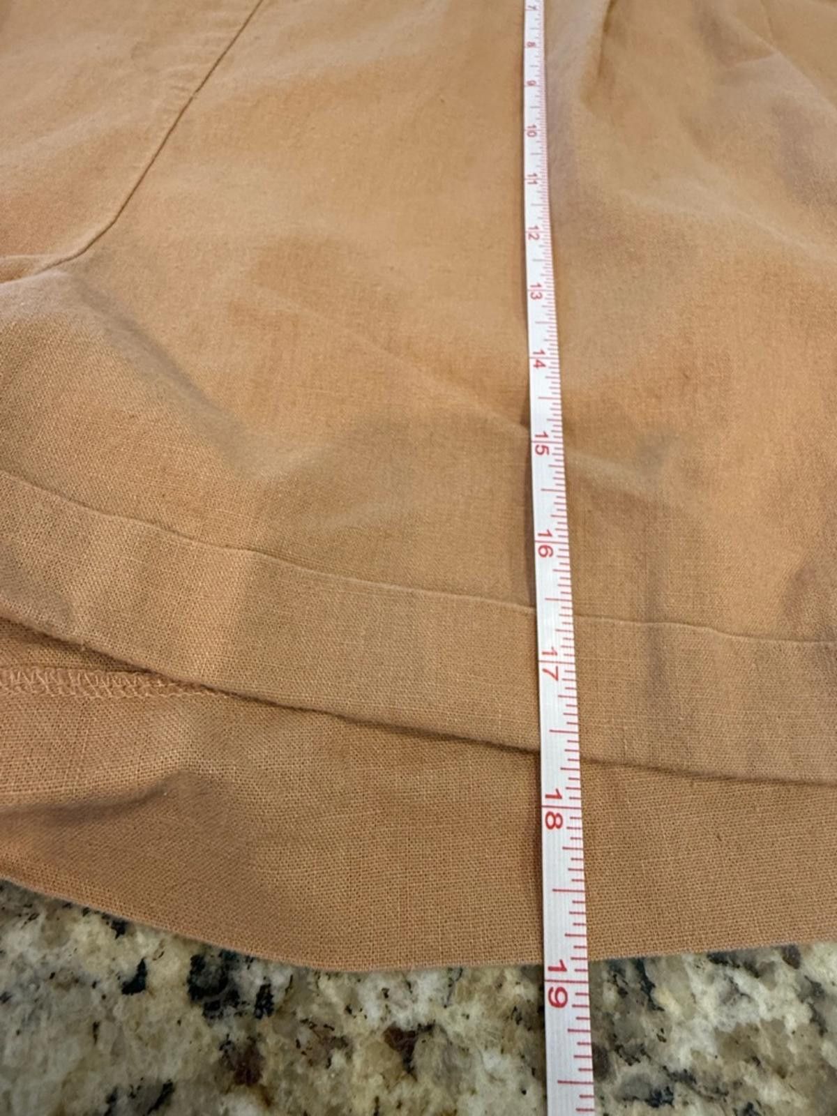 Asos ASOS paper bag linen blend shorts light brown/ tan SZ 14 Size 36" / US 14 / IT 50 - 8 Thumbnail