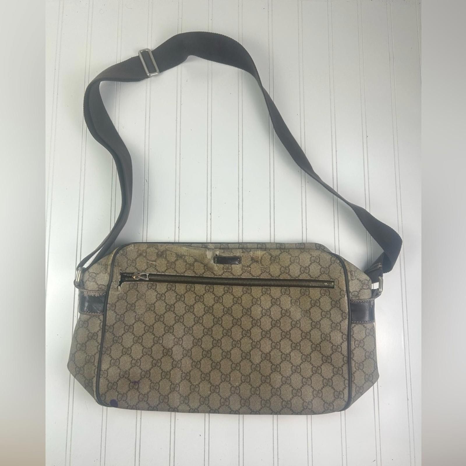Gucci Gucci Vintage Beige Ebony Crossbody Bag and Drawstring Size ONE SIZE - 4 Thumbnail
