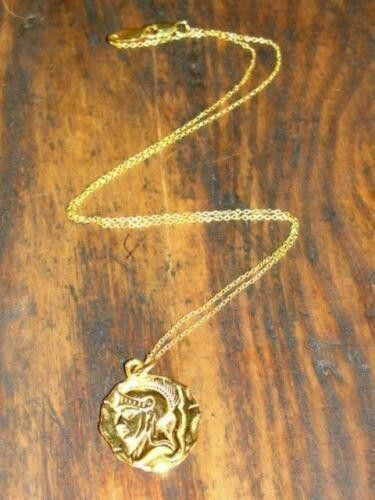Designer 18kt Gold Vermeil over Silver Greek Coin Charm Necklace Size ONE SIZE - 2 Thumbnail