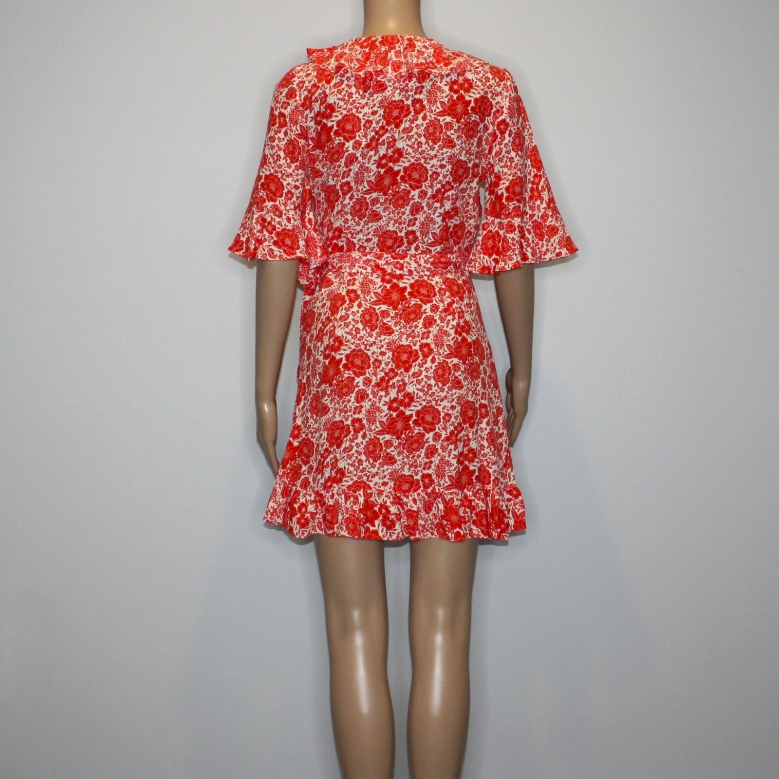 Topshop Floral Print Ruffle Wrap Mini Dress in Petite US 2 NWT $75 Size XS / US 0-2 / IT 36-38 - 9 Thumbnail