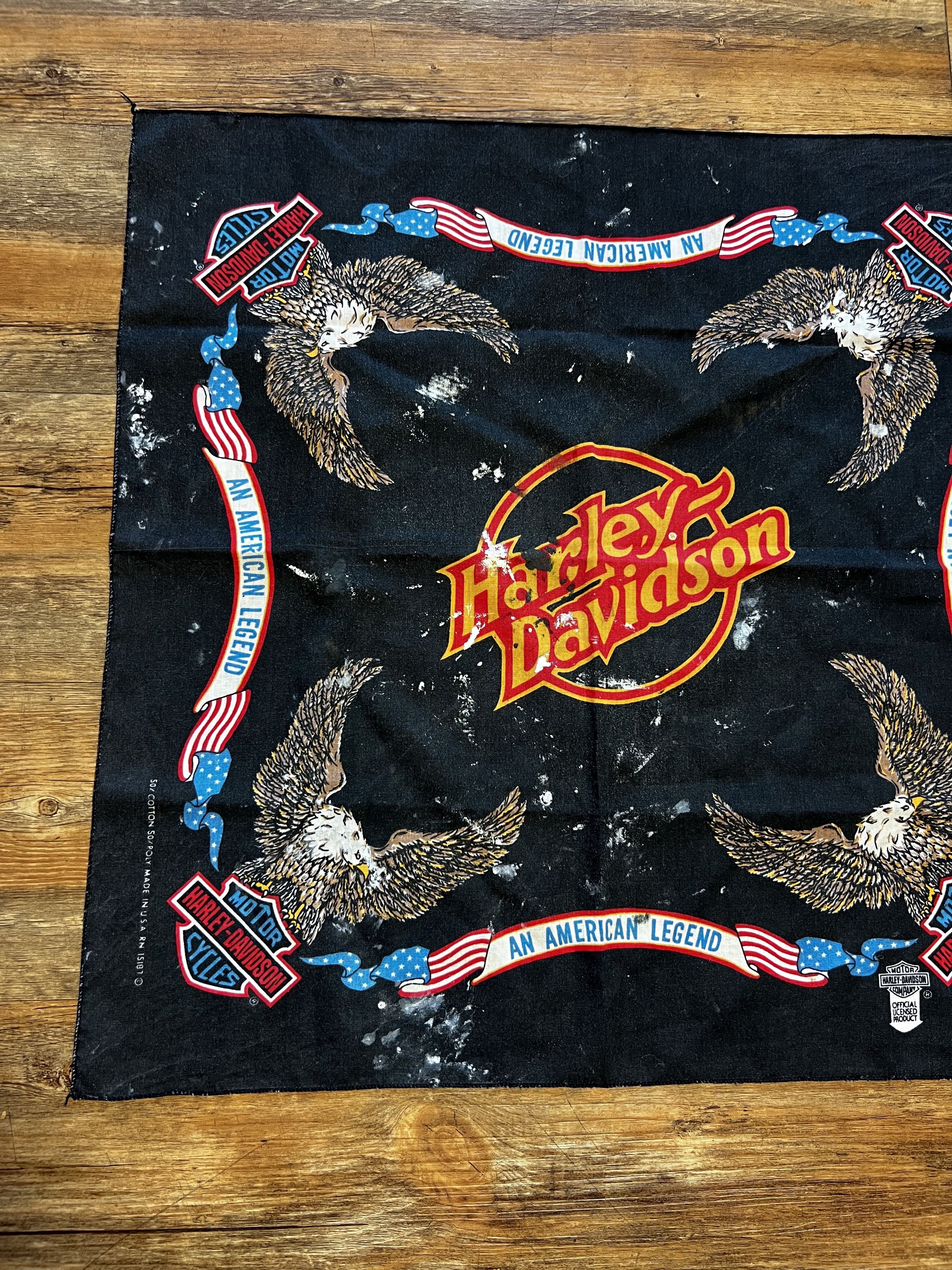 Harley Davidson Vintage 80s Official Harley Davidson American Legend Bandana Size ONE SIZE - 2 Thumbnail