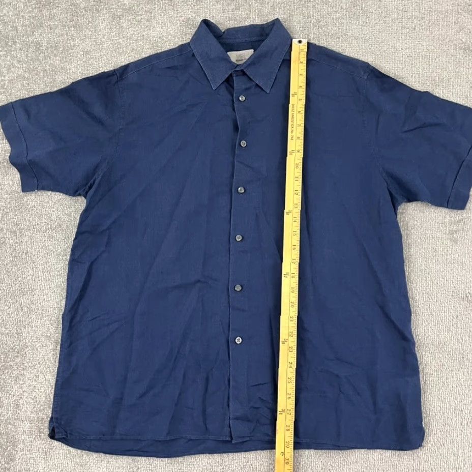 Marks & Spencer Marks & Spencer Button-Up Shirt Men Large Blue Linen Cotton Preppy Casual Size US L / EU 52-54 / 3 - 4 Thumbnail