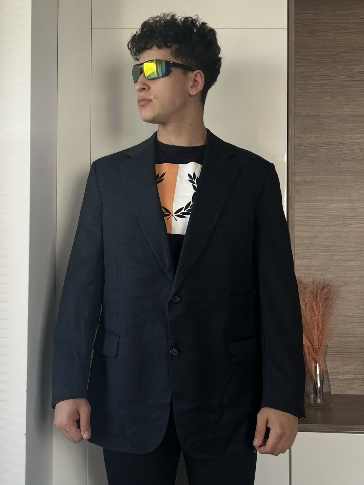 Burberry × Designer Vintage Burberrys England Finest Quality Wool/Viscose Blazer Size 46R - 5 Thumbnail