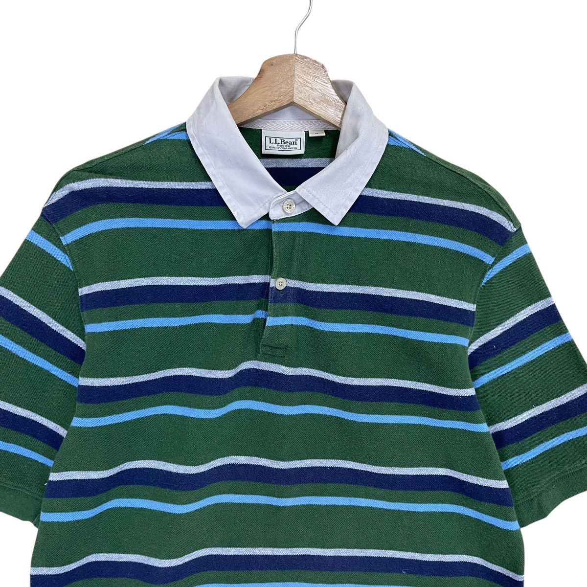 Japanese Brand × L.L. Bean × Vintage LL Bean Collar Shirts LL Bean Stripe Shirts Size US L / EU 52-54 / 3 - 4 Thumbnail