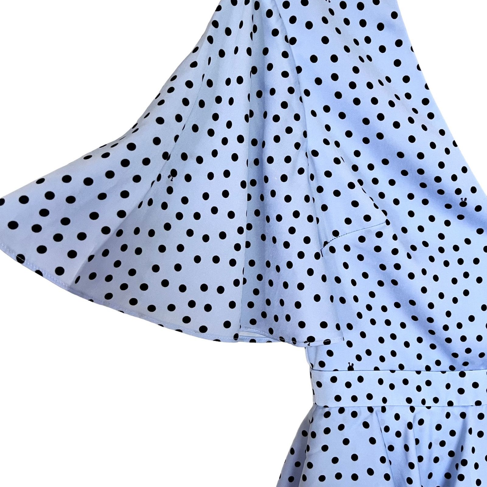 Ted Baker TED BAKER MABBEL DOTTY PEPLUM Polka Dot DRESS, BLUE/BLACK Size XS / US 0-2 / IT 36-38 - 7 Thumbnail