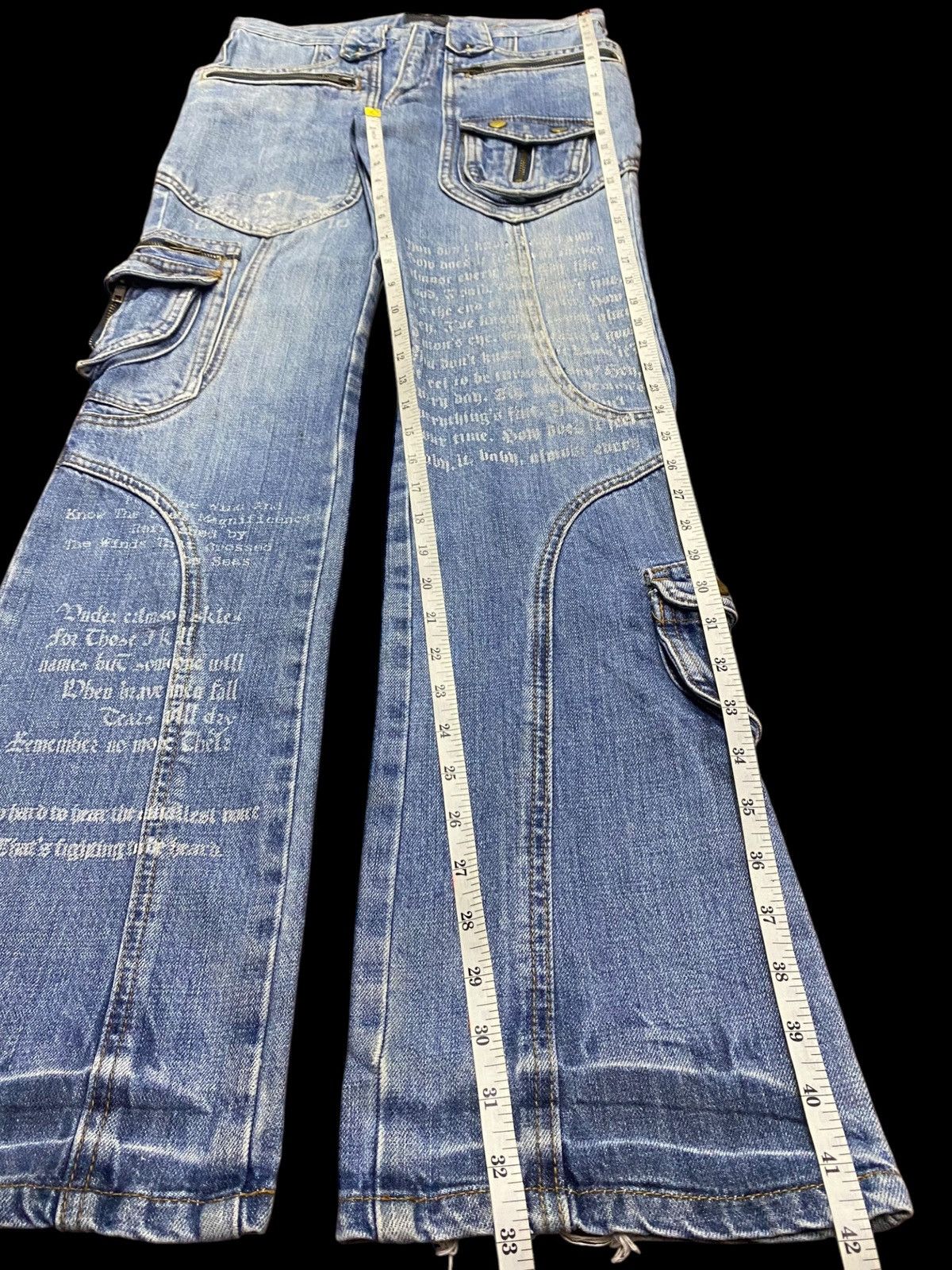 If Six Was Nine W33 🔥 Japanese Brand Evolution Multi Pocket Flare Jeans Size US 30 / EU 46 - 20 Thumbnail