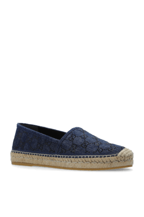 Gucci o1s1wg110125 Espadrille With GG Crystals in Navy Blue Size US 9 / IT 39 - 2 Thumbnail