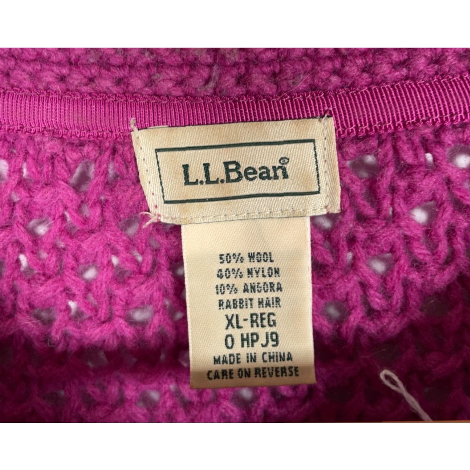 Vintage VINTAGE L.L. Bean Cardigan Sweater Women XL Purple Open Knit Angora Wool Blend Crew Neck Long Sleeve Caridgan Size XL / US 12-14 / IT 48-50 - 3 Thumbnail