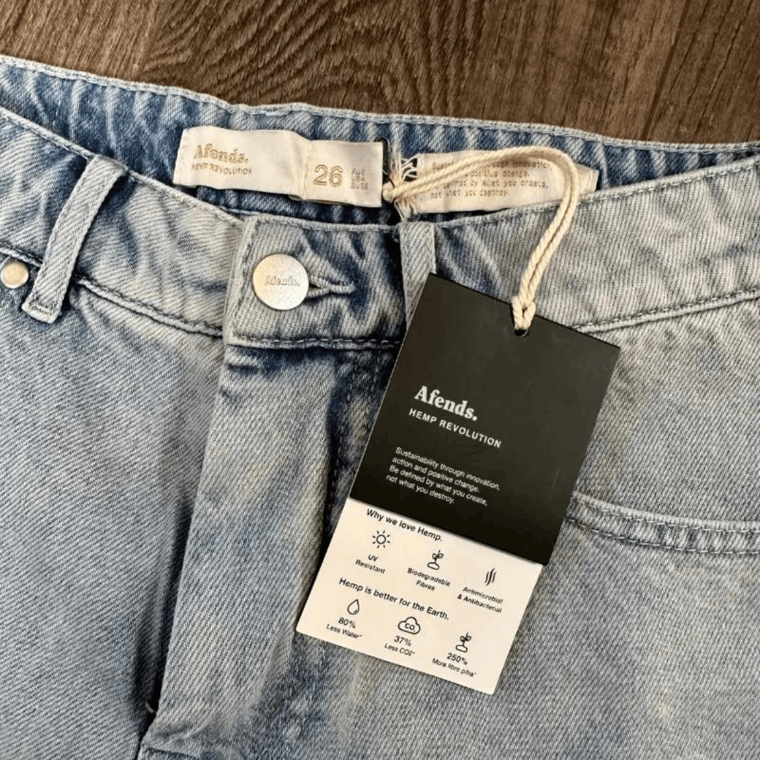 Afends Sample NWT Afends - Isabella - Hemp Denim Low Rise Shorts Size 26" / US 2 / IT 38 - 4 Thumbnail