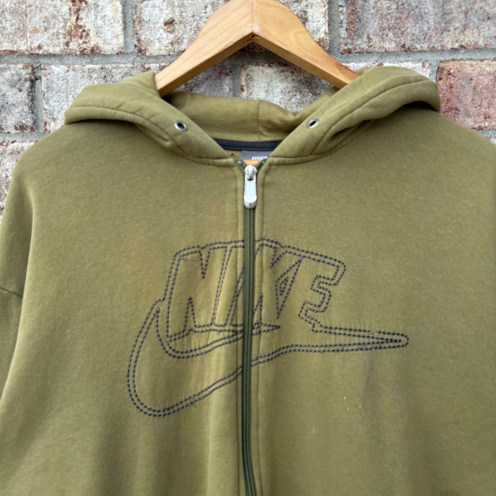 Nike Vintage Olive Green Nike hoodie zipup Size US XL / EU 56 / 4 - 2 Thumbnail
