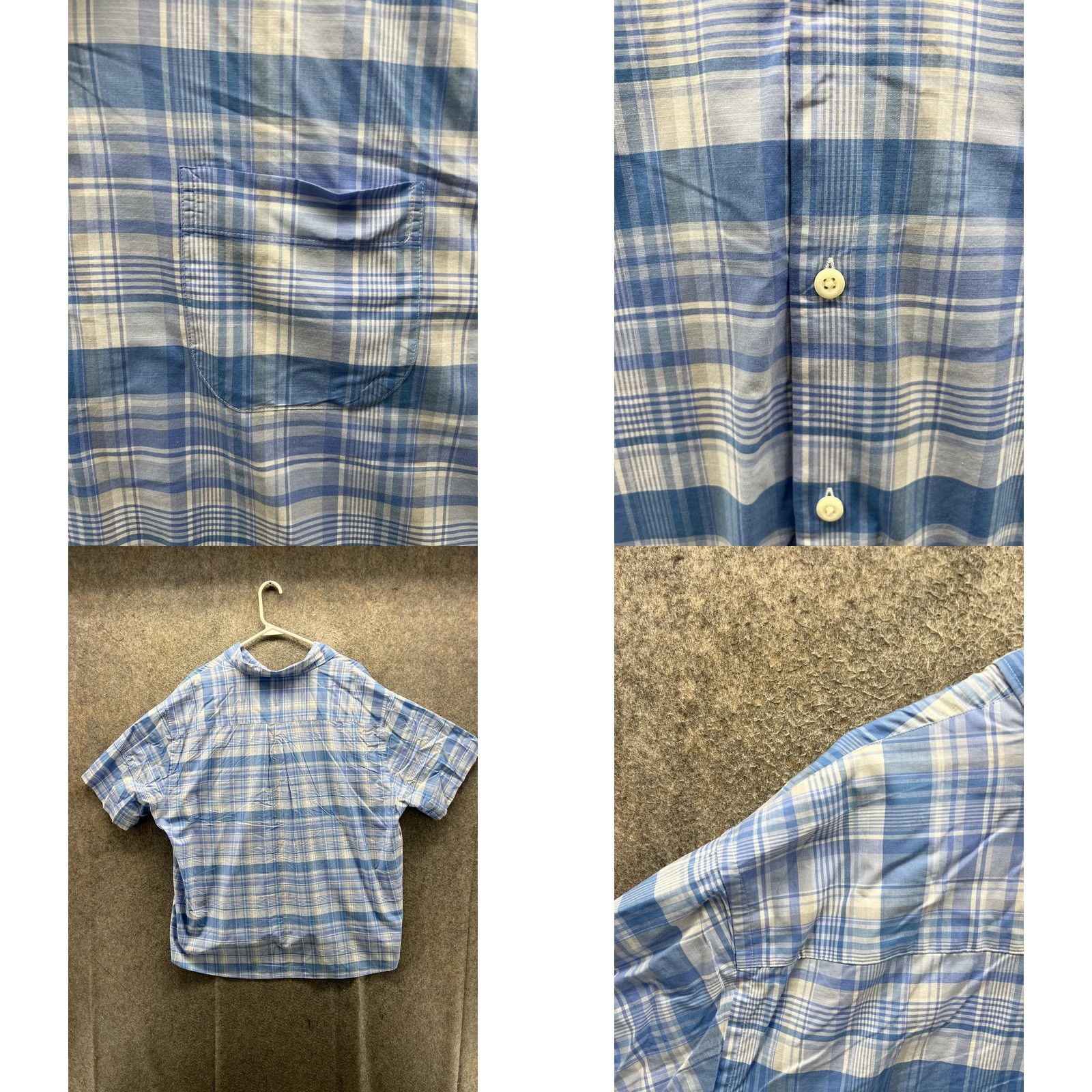 Peter Millar Peter Millar Shirt Mens 2XL Blue Plaid Short Sleeve Button Front Casual Woven Size US XXL / EU 58 / 5 - 8 Thumbnail