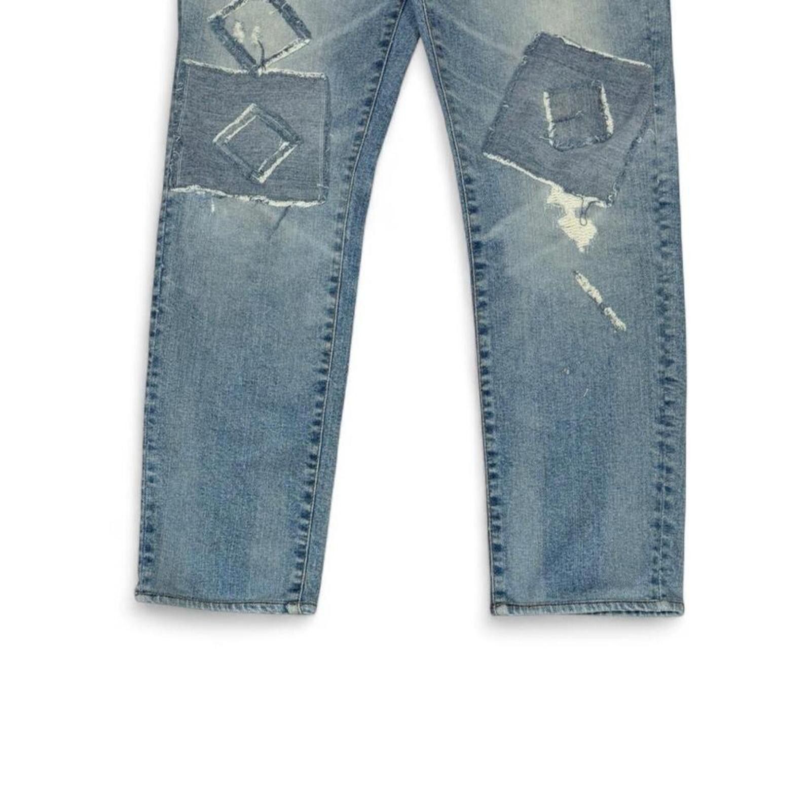 True Religion Buckaroo blue denim jeans with unique patches design Size US 33 - 3 Thumbnail