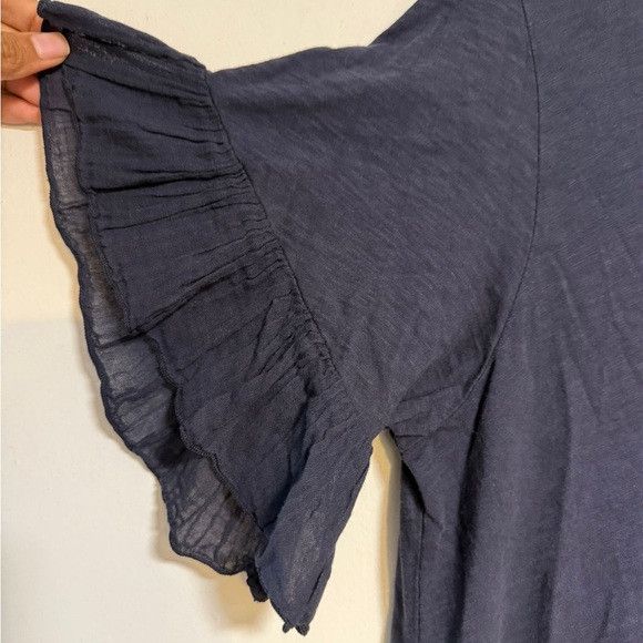Velvet Velvet by Graham & Spencer Navy Flutter Sleeve Dress Size S Size S / US 4 / IT 40 - 3 Thumbnail