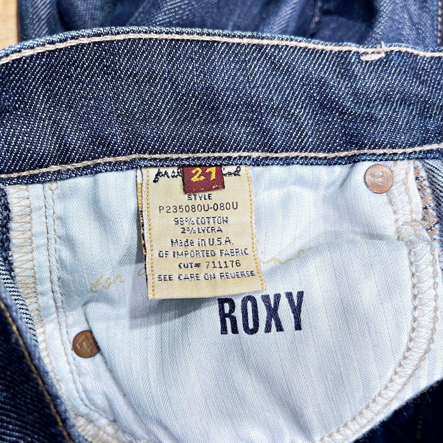 Hudson 7 For All Mankind Roxy Mid Rise Skinny Jeans Dark Womens 27 Size 27" / US 4 / IT 40 - 6 Thumbnail