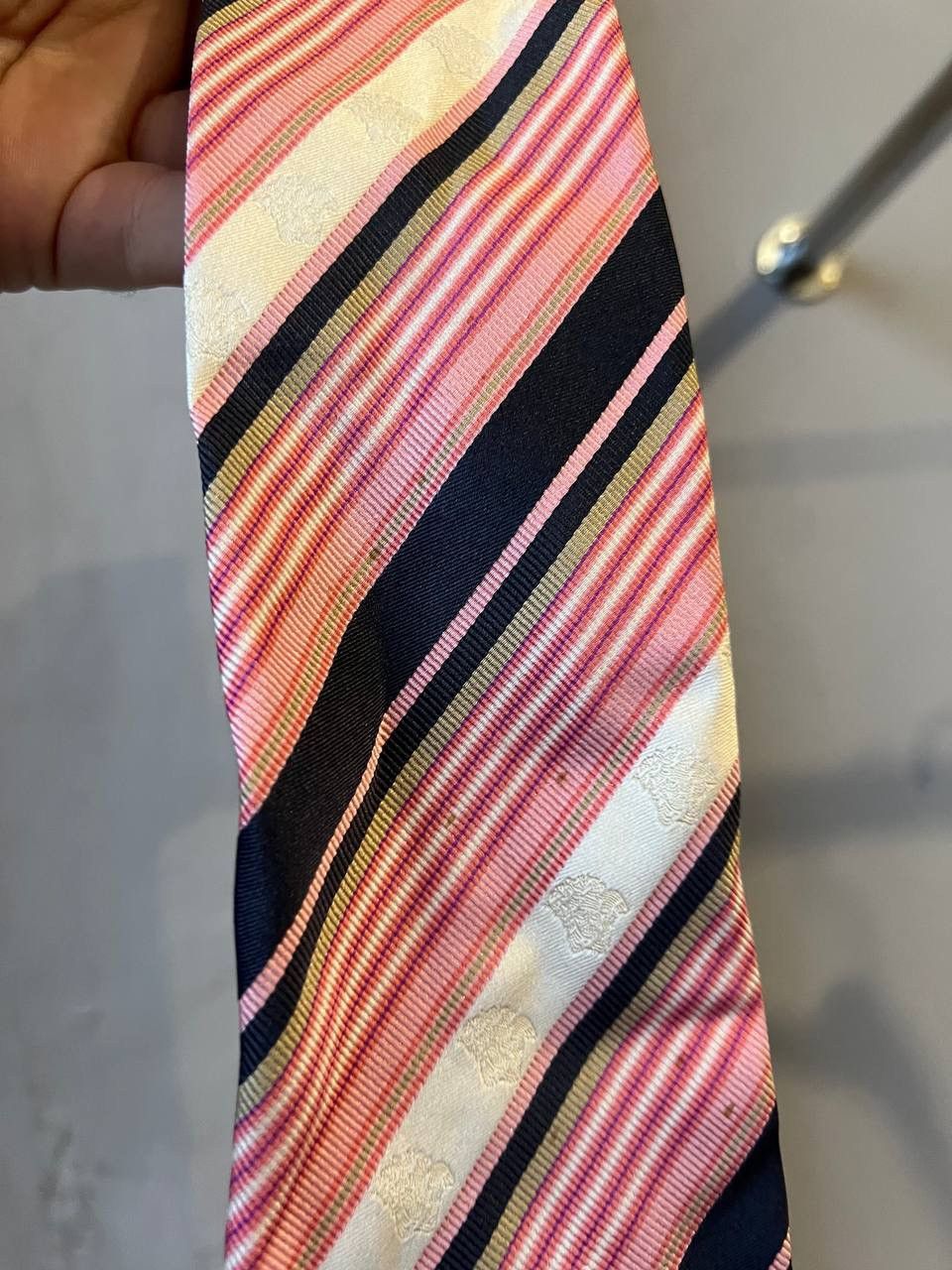 Versace VERSACE MEDUSA MULTILOGO VINTAGE SILK TIE PINK Size ONE SIZE - 5 Thumbnail