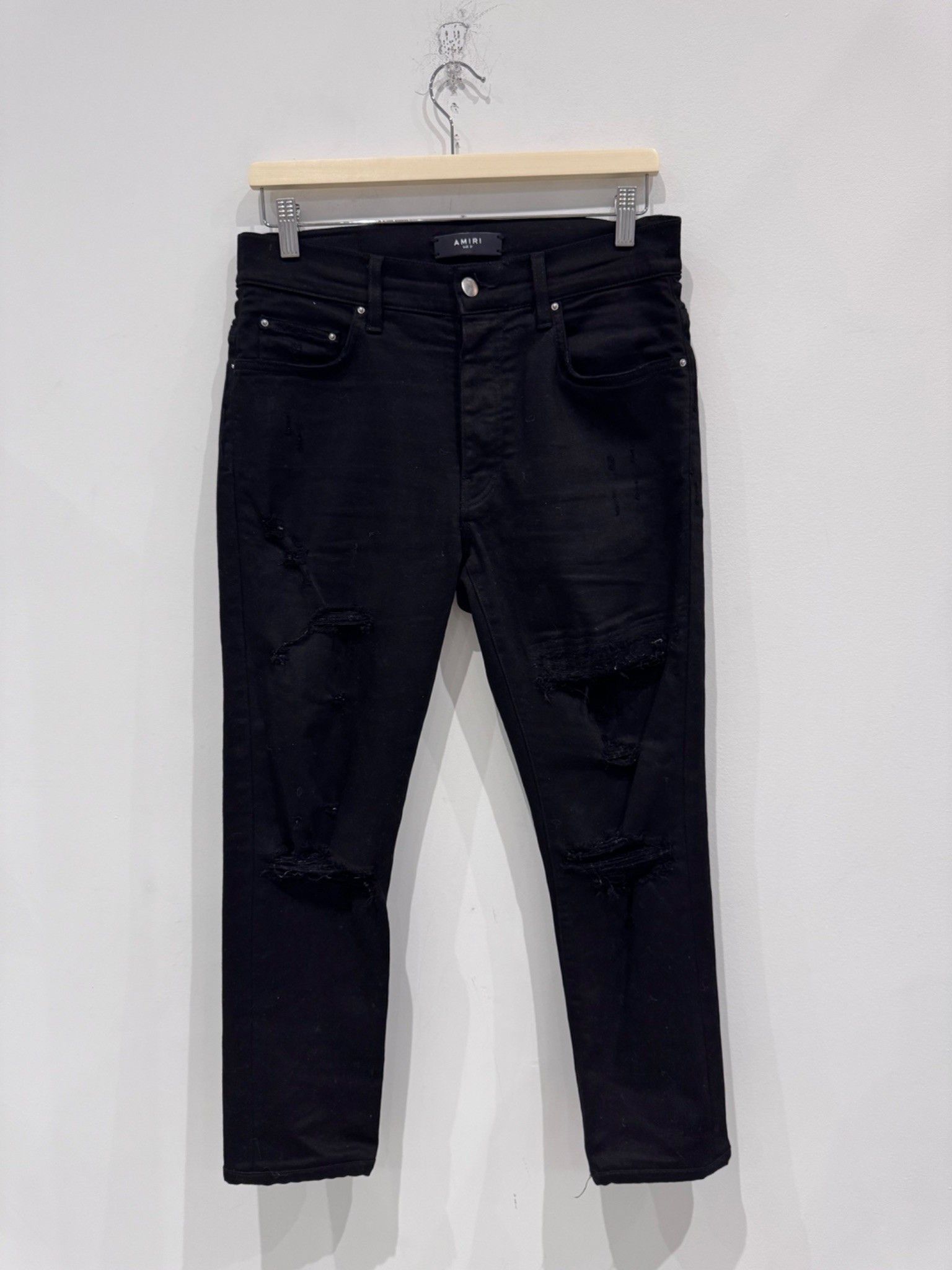 Amiri Amiri Distressed Jeans Black Size US 31 - 1 Thumbnail