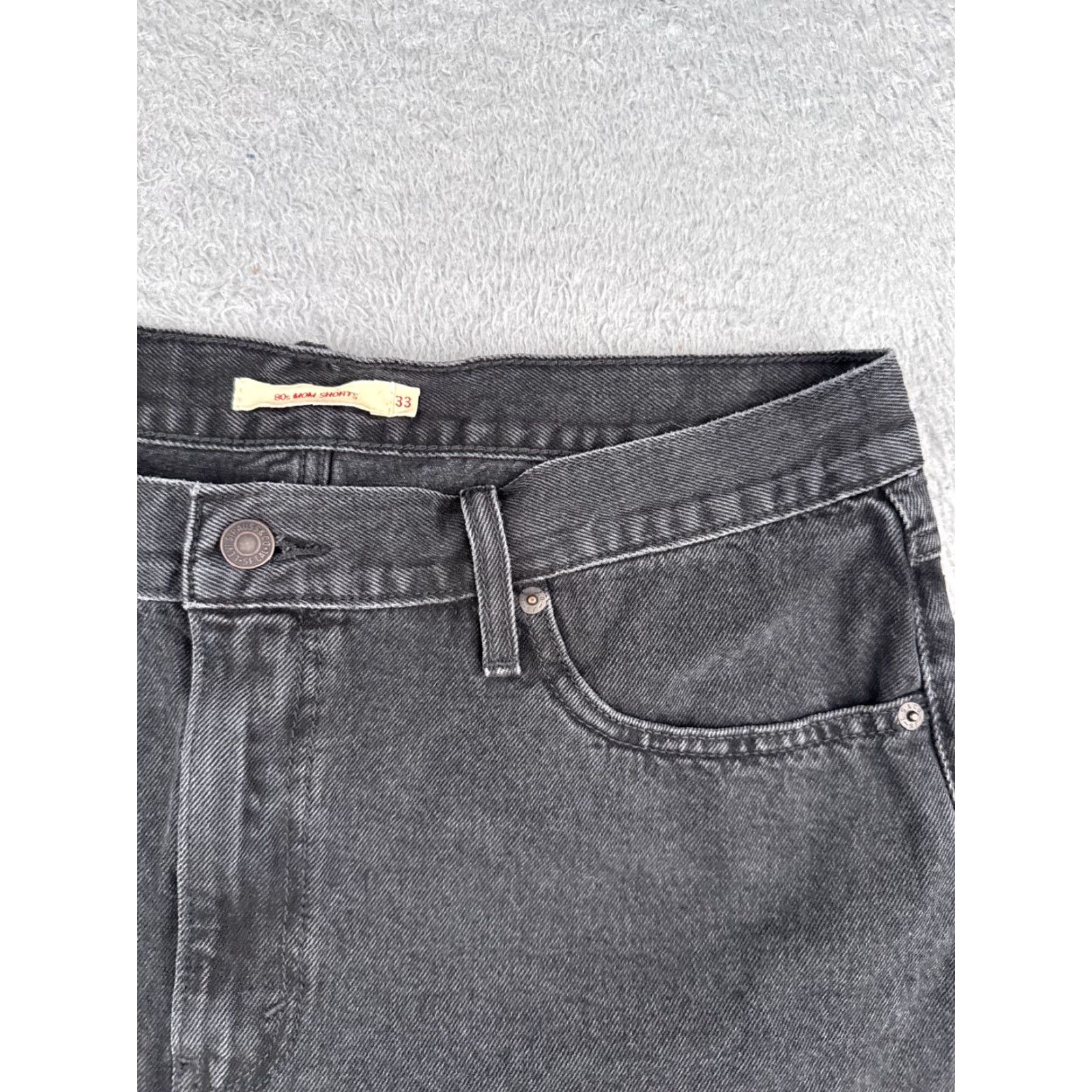 Levi's VINTAGE Levis Shorts Womens Black Denim 33 High Rise 80s Cut-Off 5-Pocket Stretch Jeans Short Size 24" / US 00 / IT 34 - 5 Thumbnail