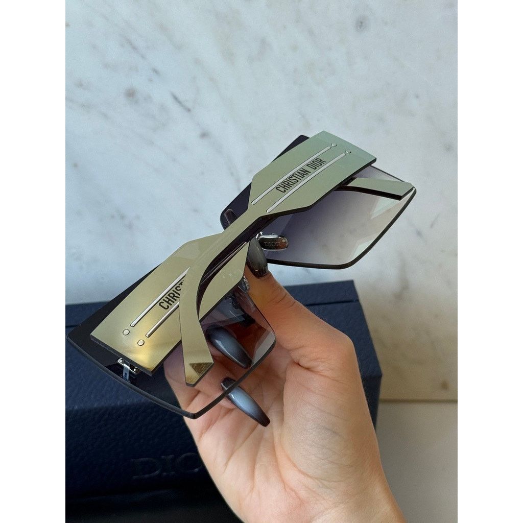 Dior NEW Dior DiorClub M5U Rimless Square Sunglasses Gold Mirror Size ONE SIZE - 5 Thumbnail