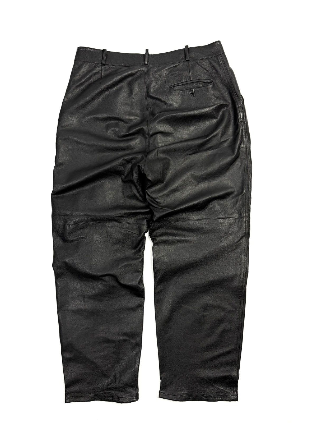 Leather Vintage Leonardo Vera Pelle Italy Leather Pants Relaxed Fit Size US 34 / EU 50 - 2 Thumbnail