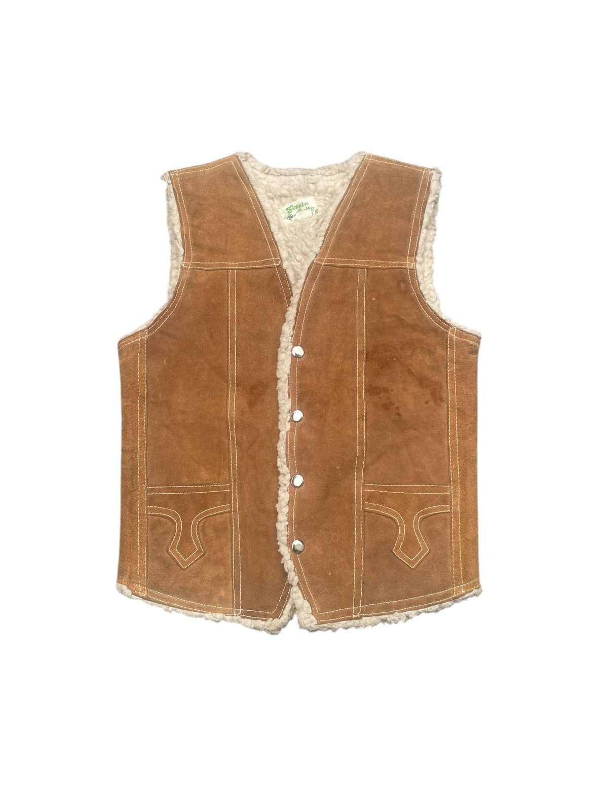 Vintage Vintage Genuine Leather Sherpa Vest Size US XS / EU 42 / 0 - 1 Thumbnail